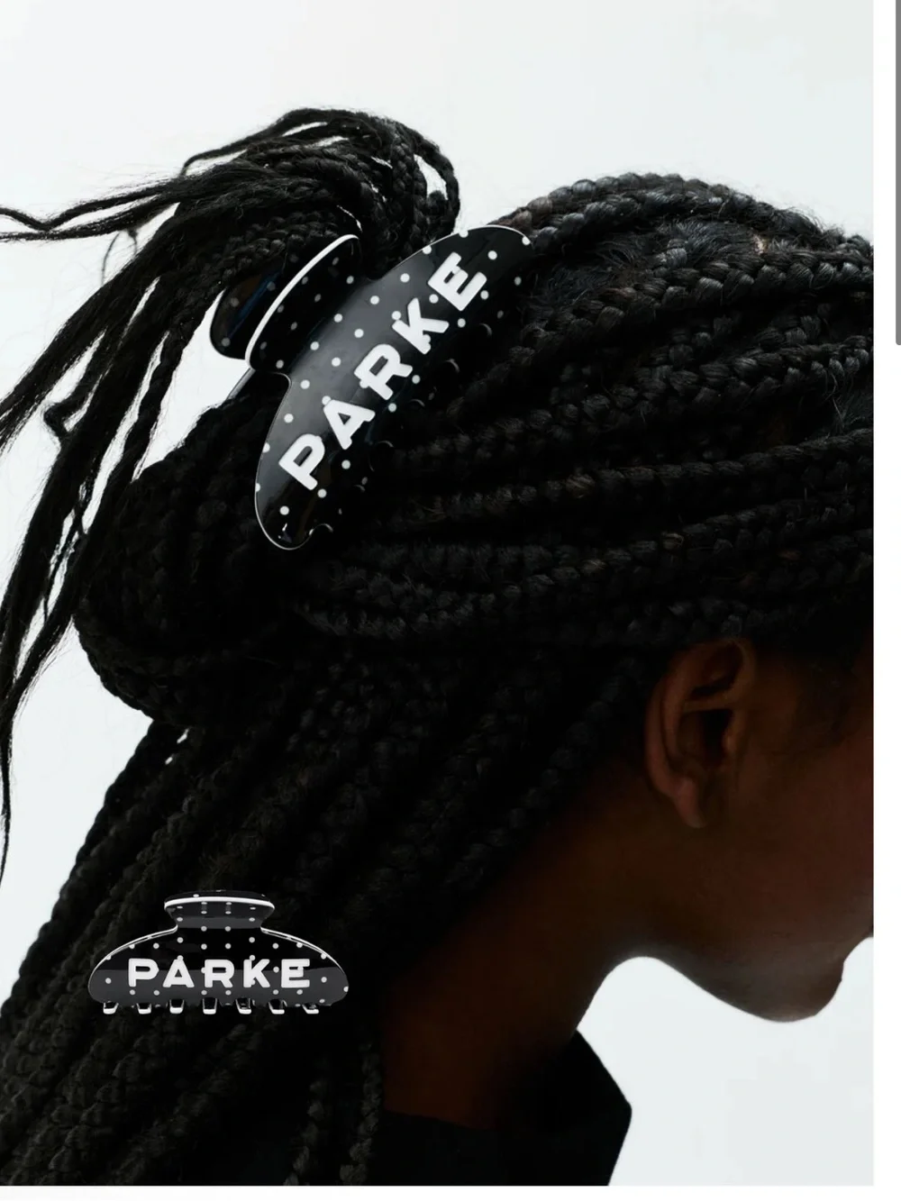 Parke Black Polka Dot Claw Clip